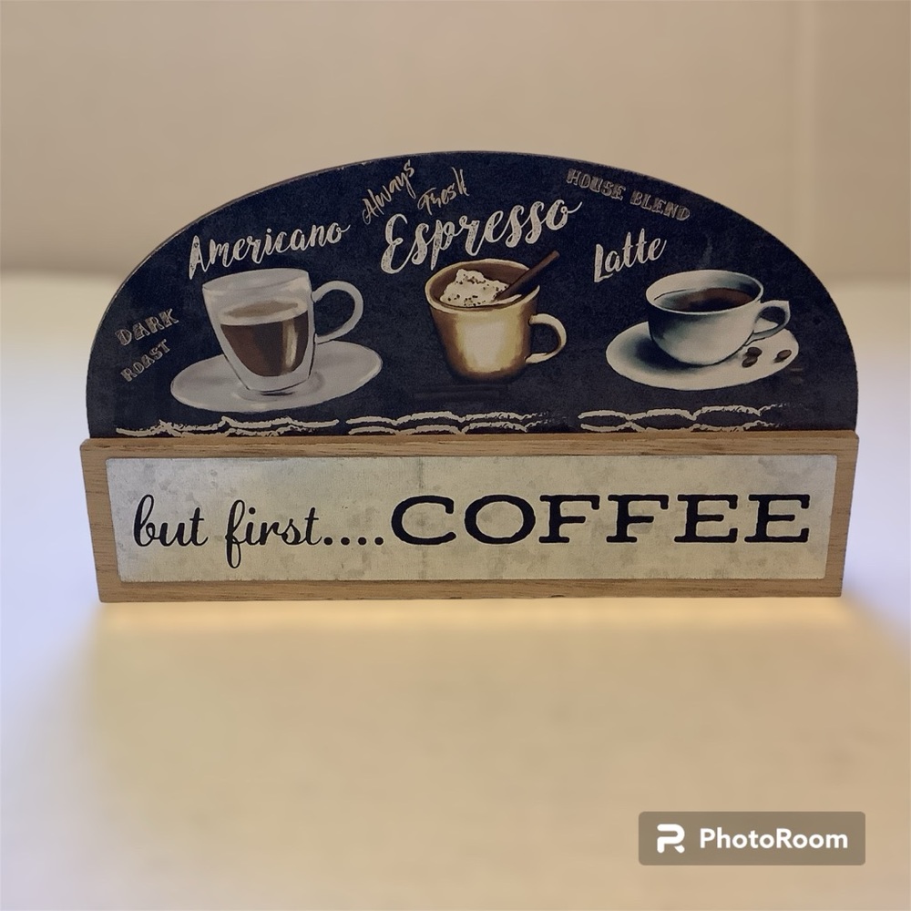 Coffee Espresso Latte Sign For Coffee Bar 8.5”x 5” Sign Home Decor Gift Kitchen
